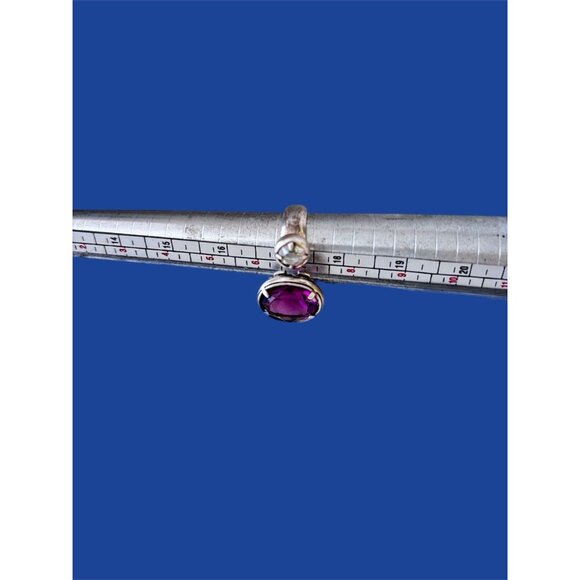 Brighton Graceful Purple Crystal Wrap Silver Plate Ring Size 7 - Picture 4 of 6
